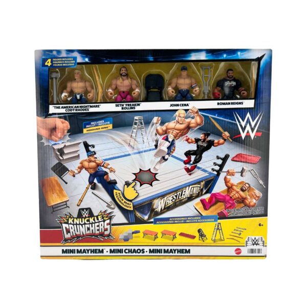 WWE Knuckle Crunchers Mini Mayhem Ring Bundle
