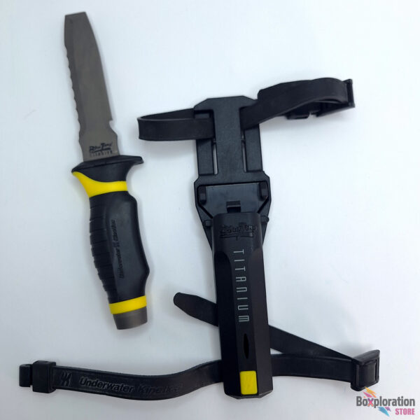 Underwater Kinetics Blue Tang Titanium Dive knife with sheath and straps