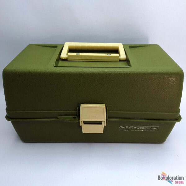 Old Pal Woodstream PF-1060 Fishing Tackle Box Vintage Green With Trays