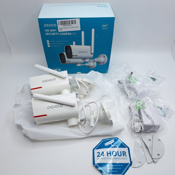 DEKCO DC4L – Two‑Pack Wired Outdoor Security Cameras (2K, Color Night)