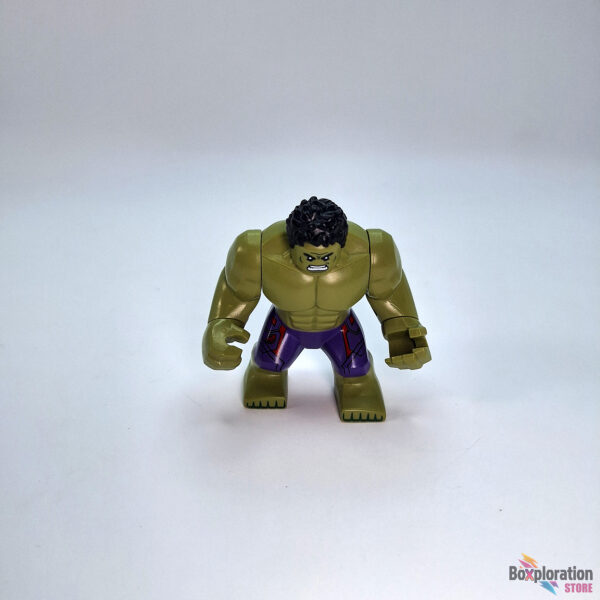 LEGO Big Fig Hulk (fig‑002208) – dark purple pants, black hair