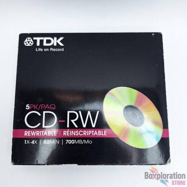 TDK Life on Record CD-RW 700MB Rewritable Media - 5-Pack Slim Jewel Cases