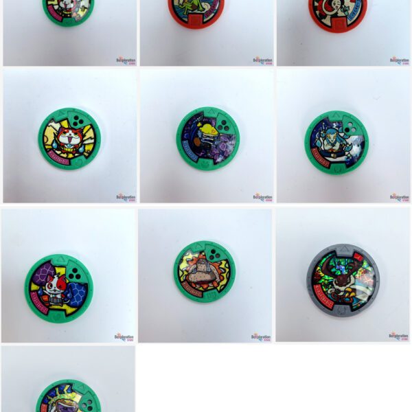 Lot of 10 Yo-Kai Watch Medals - Jibanyan Blizzaria Orcanos Holographic Rare Mixed Lot