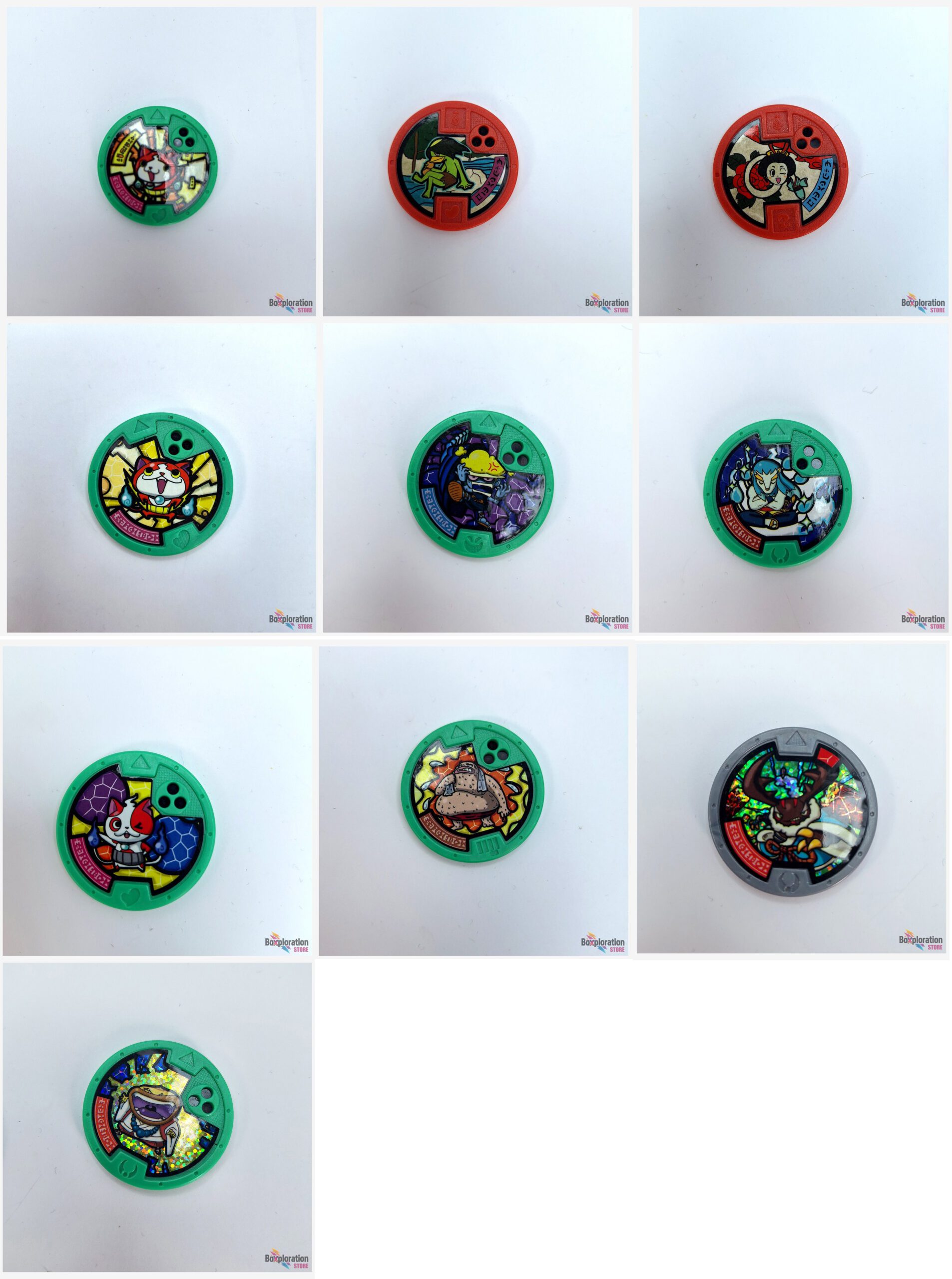 Lot of 10 Yo-Kai Watch Medals - Jibanyan Blizzaria Orcanos Holographic Rare Mixed Lot