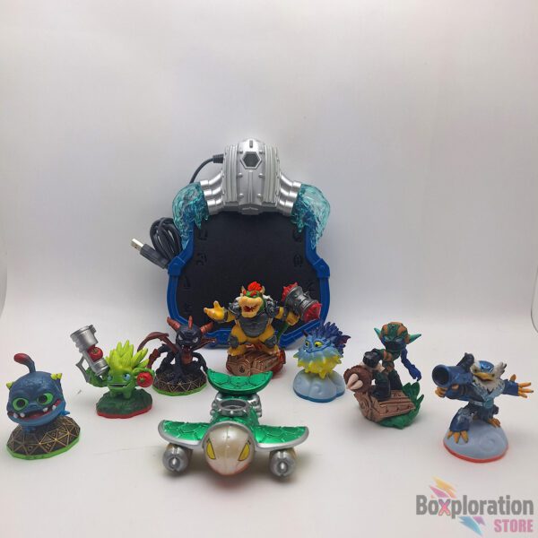 Skylanders SuperChargers Lot with Portal of Power (Model 0000655) & 8 Figures/Vehicles incl. Hammer Slam Bowser