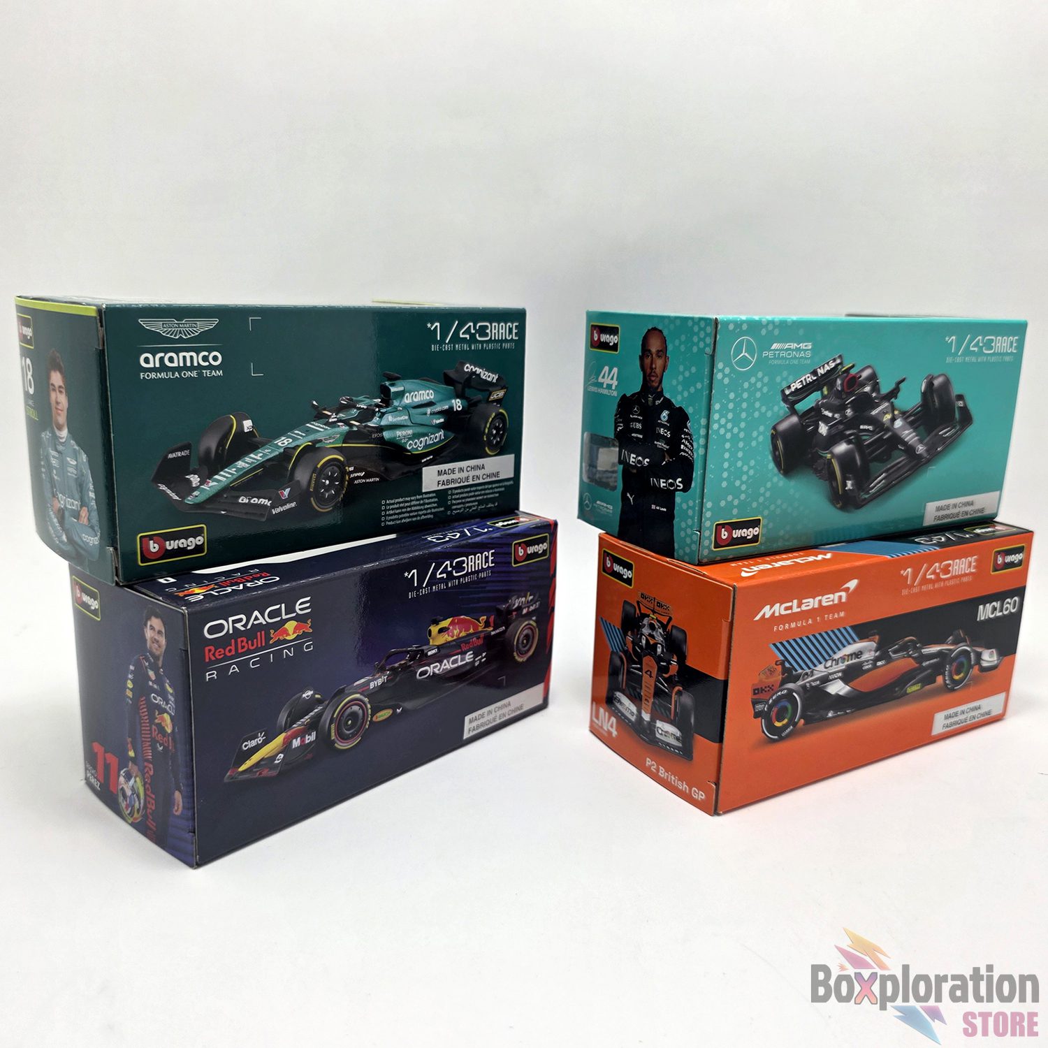 Bburago 1:43 Scale Formula 1 Die-Cast Collection Bundle (4 Cars) - Mercedes, McLaren, Aston Martin, Red Bull - Image 6
