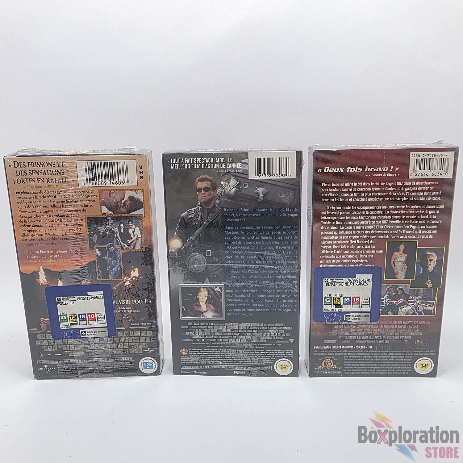 Sealed French Blockbuster Action VHS 3-Tape Bundle - La Momie, Terminator 3, 007: Demain Ne Meurt Jamais - Image 2