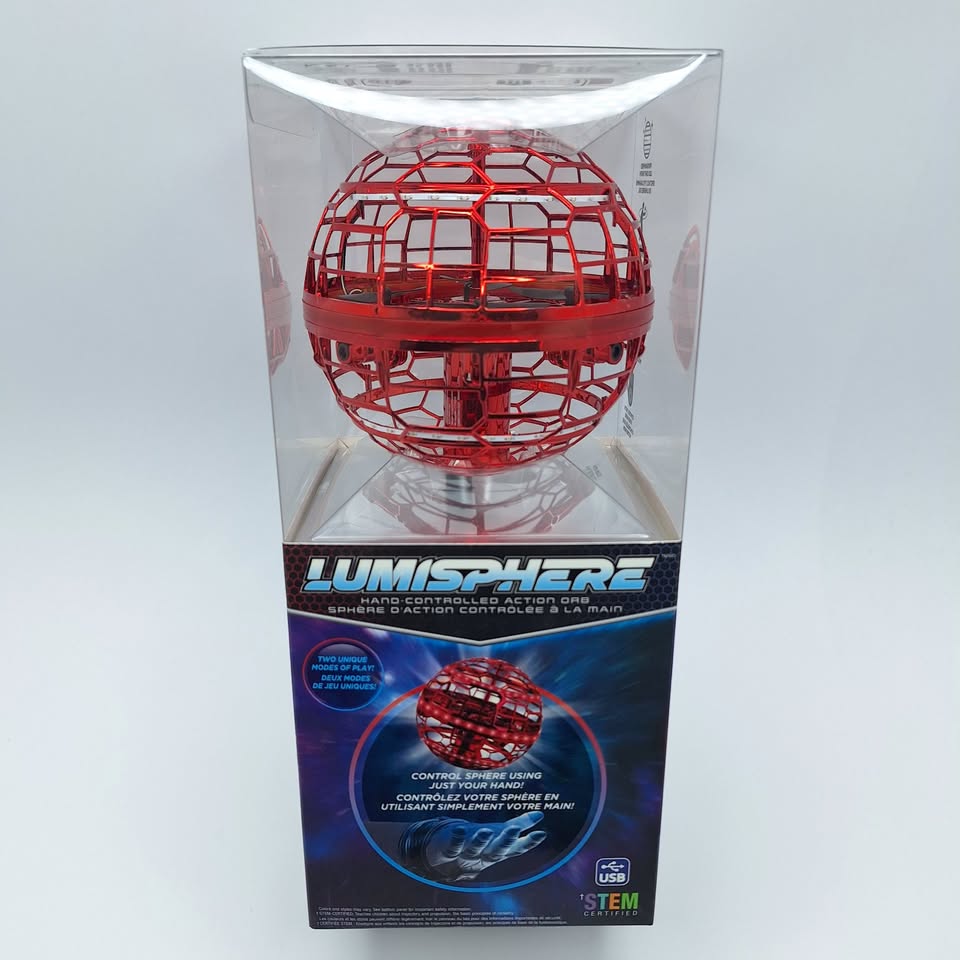 Lumisphere - Hand-Controlled Action Orb LED Lights Red UFO Drone Flying Ball
