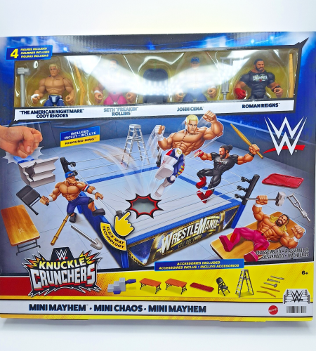 WWE Knuckle Crunchers Mini Mayhem Ring Bundle